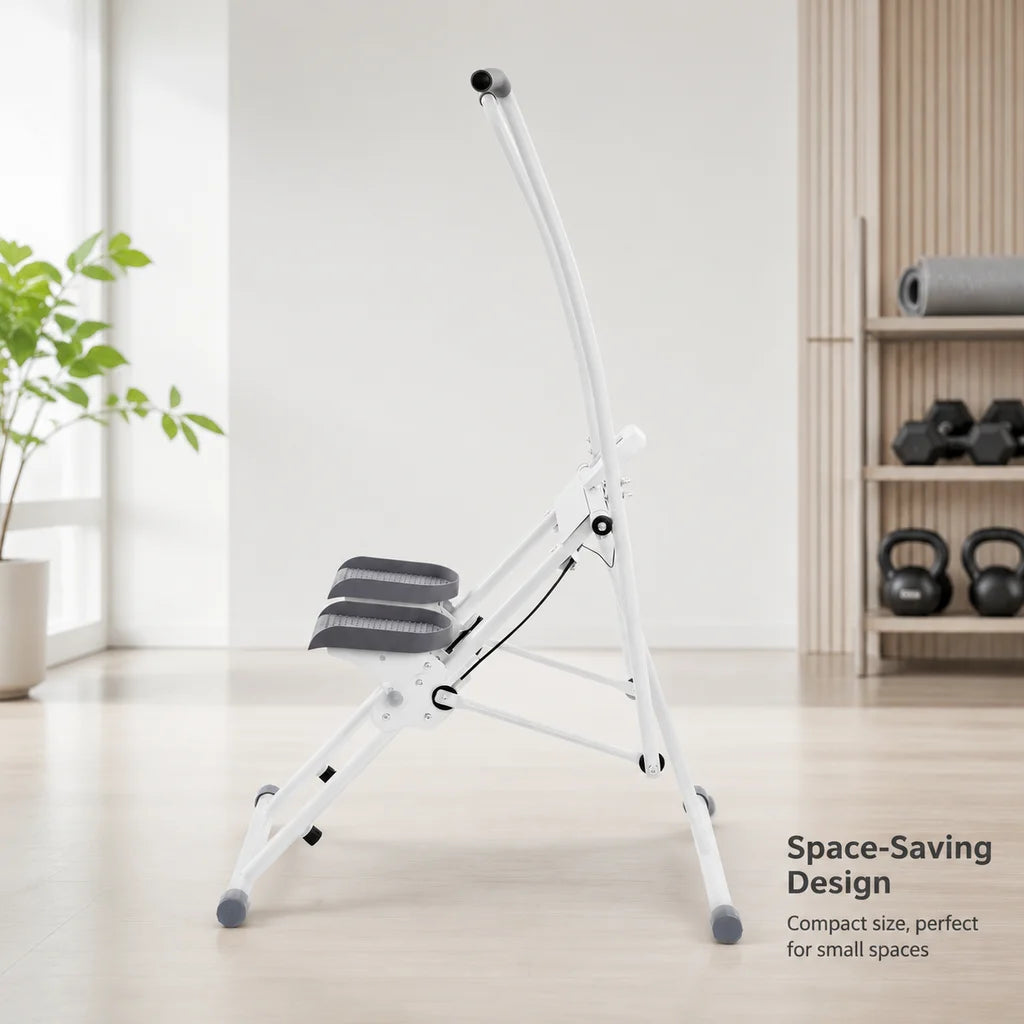 Stair Stepper Vertical Climber in white with space-saving compact design for home gym