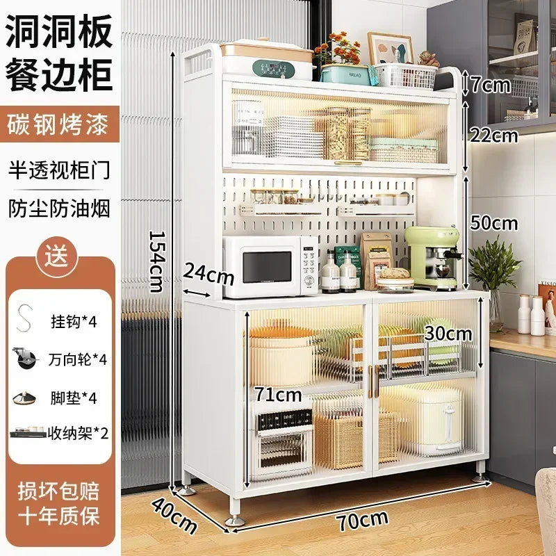 Modern Kitchen Cabinet Hutch Movable Full Door Glass Cabinet Storage Display Cupboards Multi-functional Cupboard Storage Door by S And B Enterprise