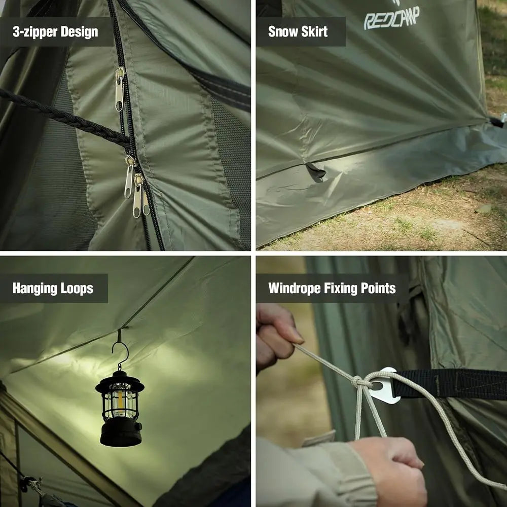 4-Season Windproof Waterproof Hammock Tent With Stove Jack For Camping by S And B Enterprise