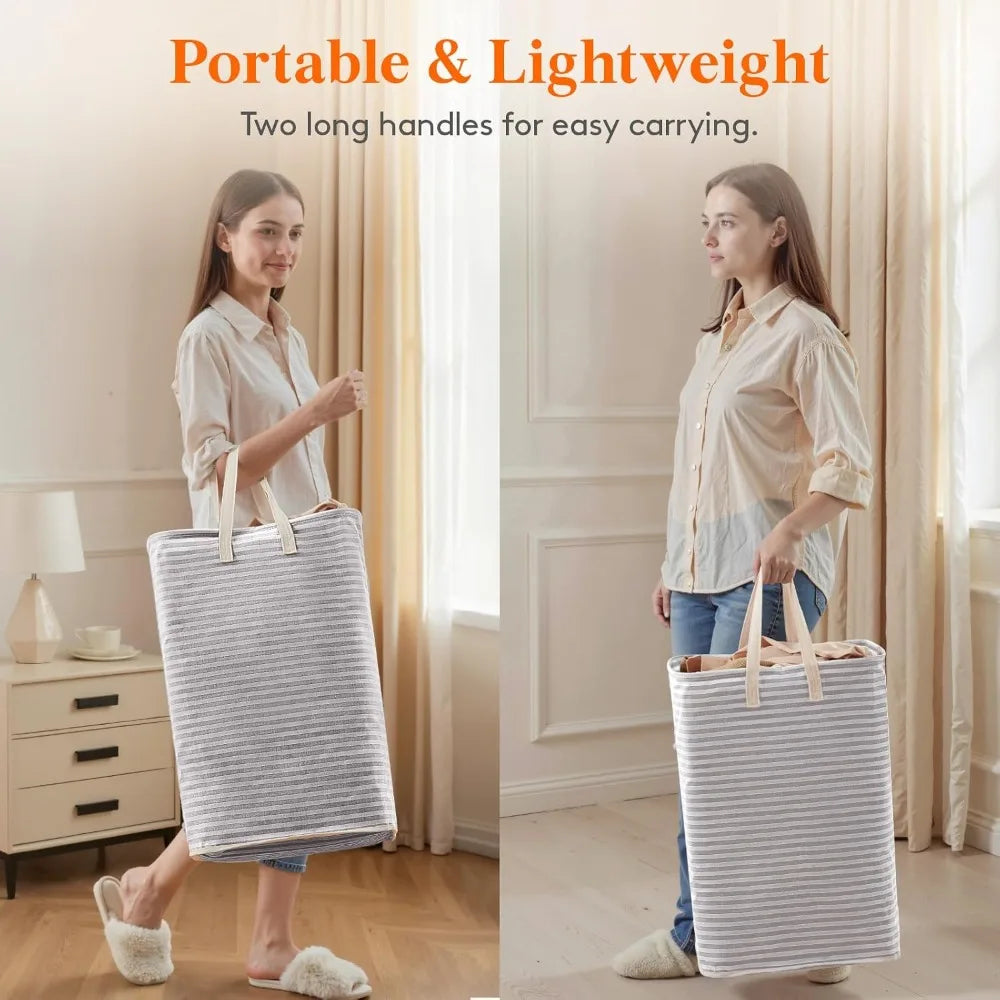Collapsible Laundry Hamper With Handles Freestanding Waterproof Design by S And B Enterprise