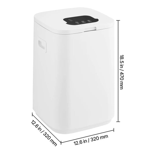Towel warmer bucket, white with black top control panel, fits up to 4 oversized towels.