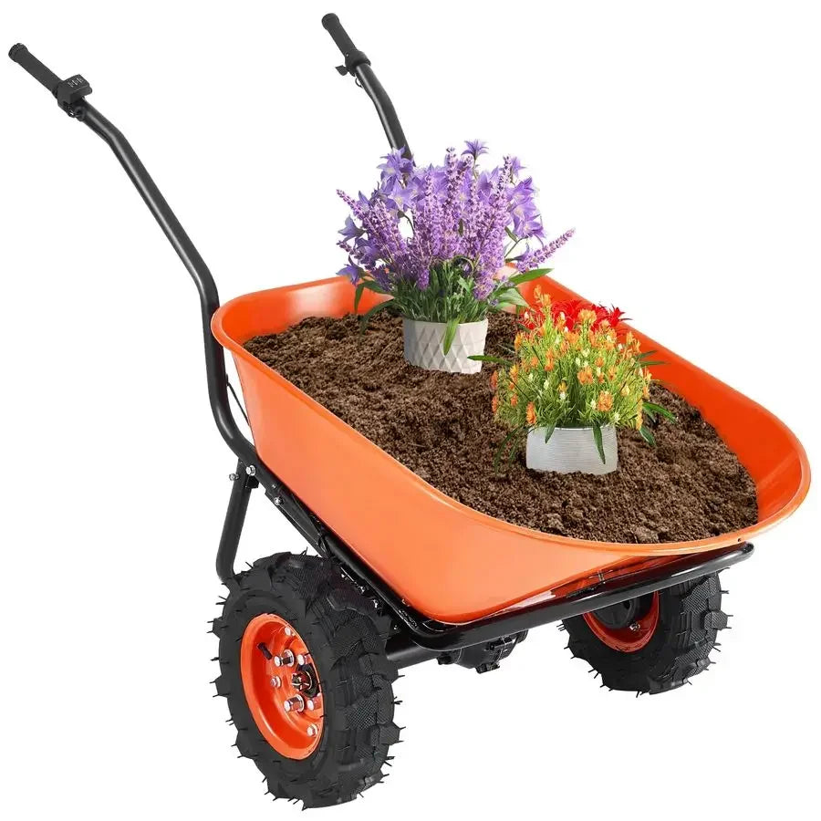XMSJ Electric Wheelbarrow Cart 500W Garden Dump Wagon by S And B Enterprise