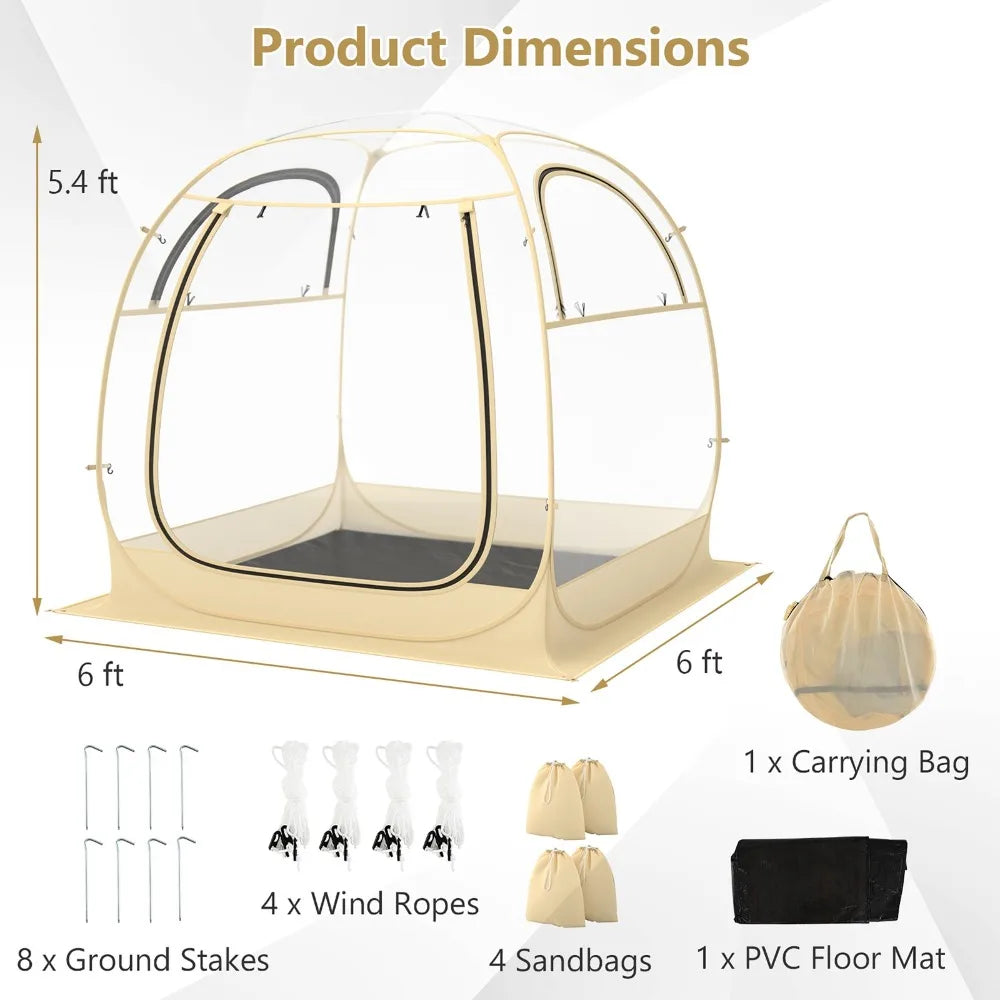 Unbrand Instant Pop Up Tent Weatherproof Shelter For 5-6 People