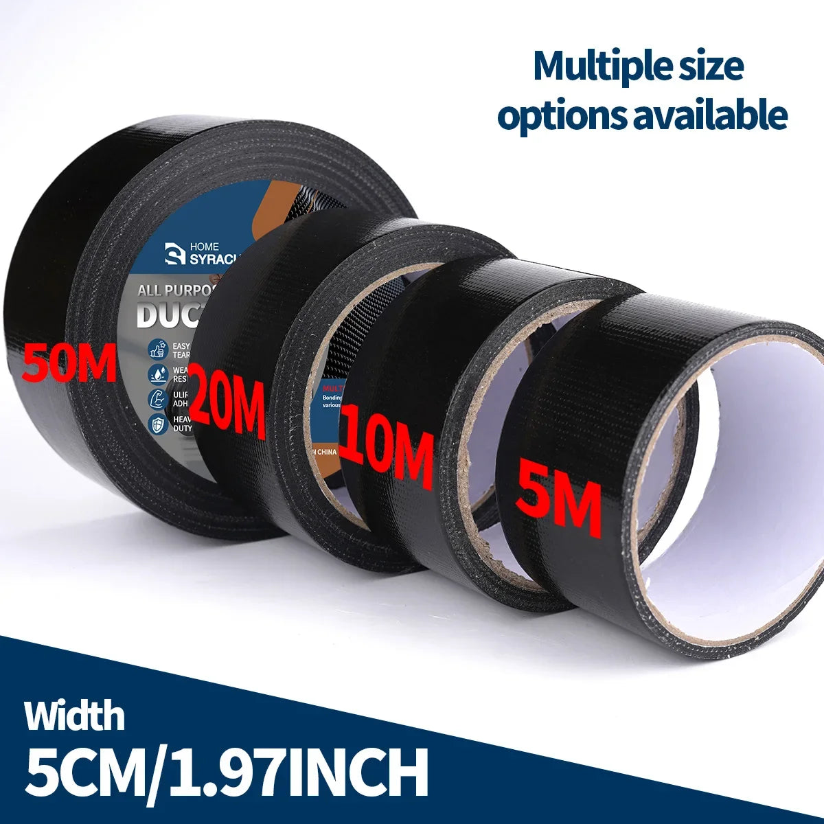 NONEDIY Black PVC Fabric Duct Tape For Repairs And Fastening