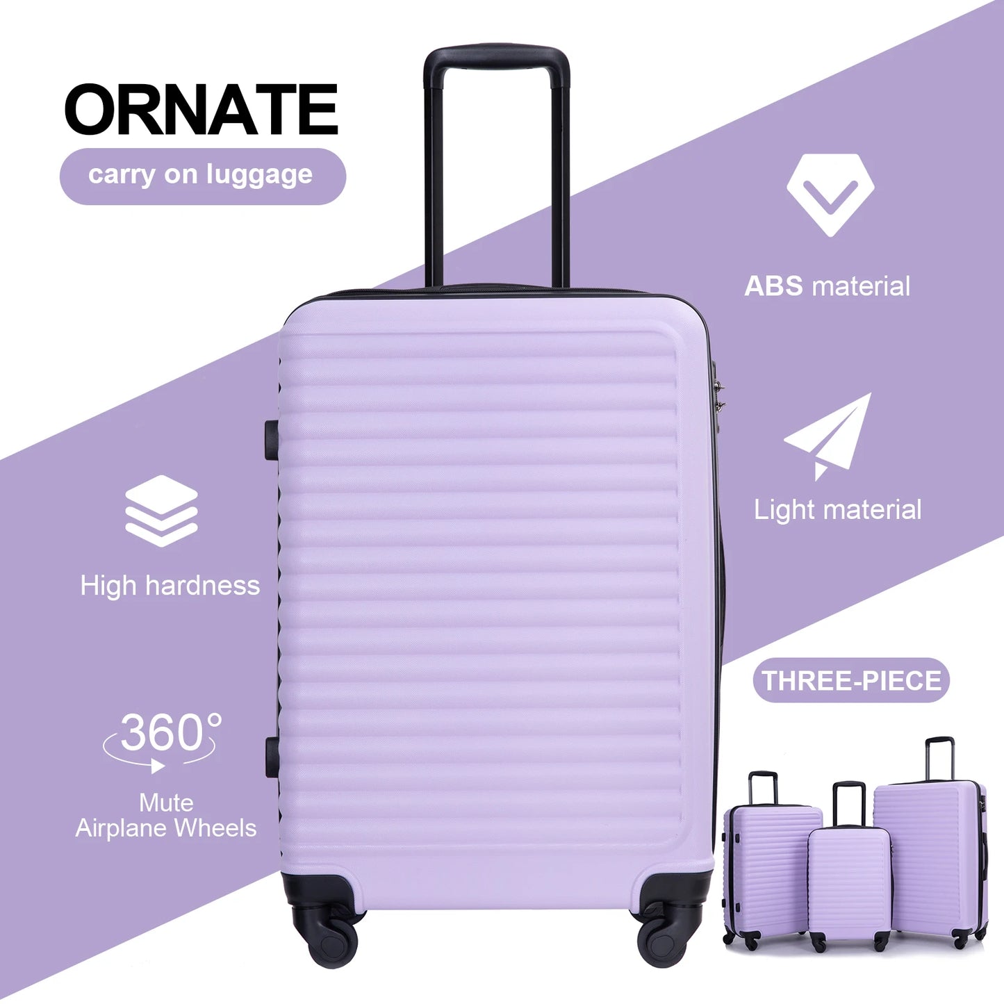 Travelhouse 3-Piece Hardside Luggage Set With TSA Lock