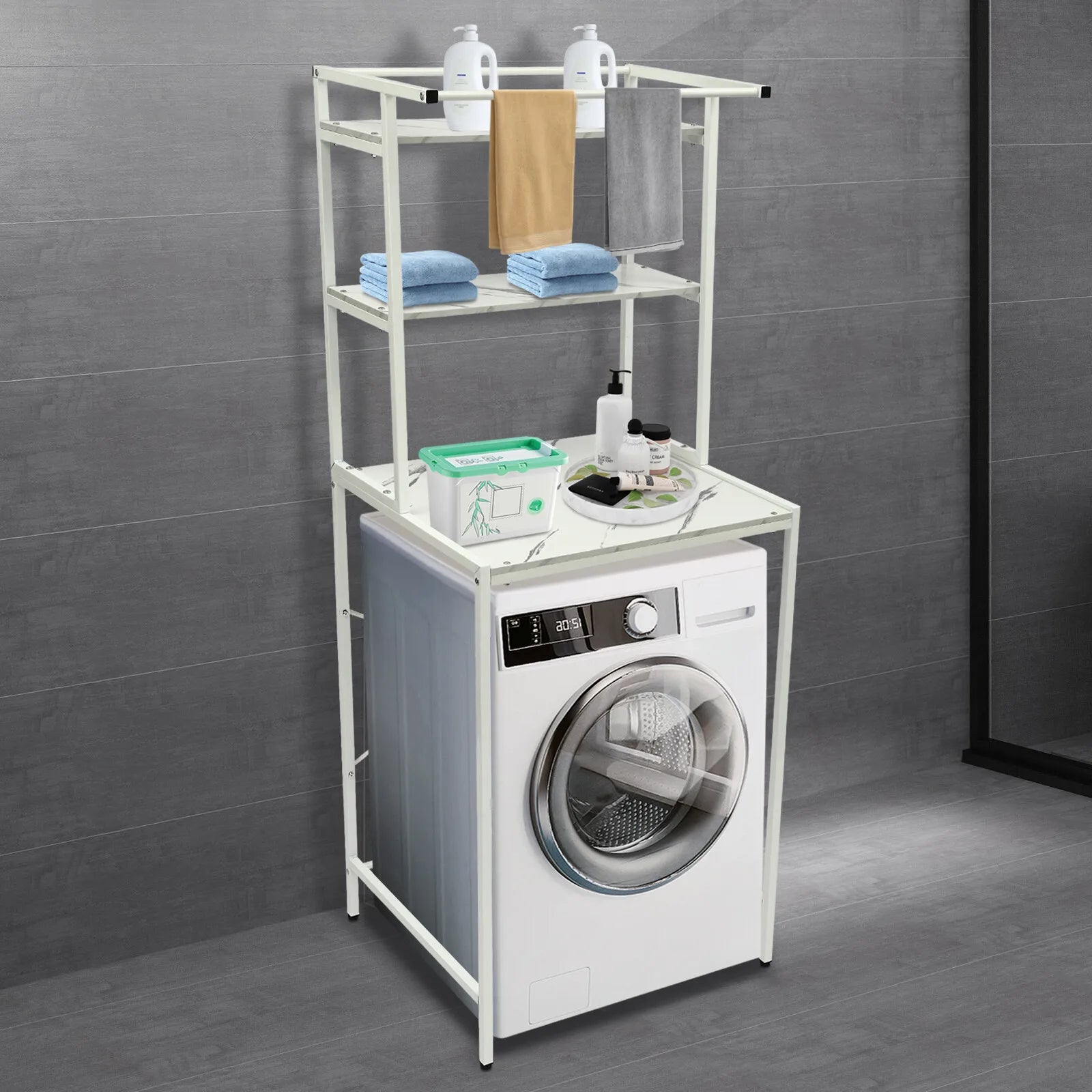 Over Washer and Dryer 3 Tier Storage Shelf Organizer Rack by S And B Enterprise