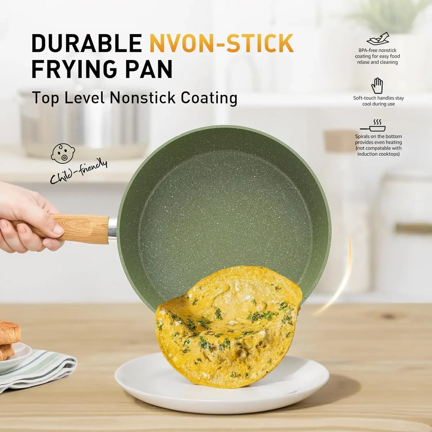 Nonstick 17 Piece Induction Granite Cookware Set With Pans by S And B Enterprise