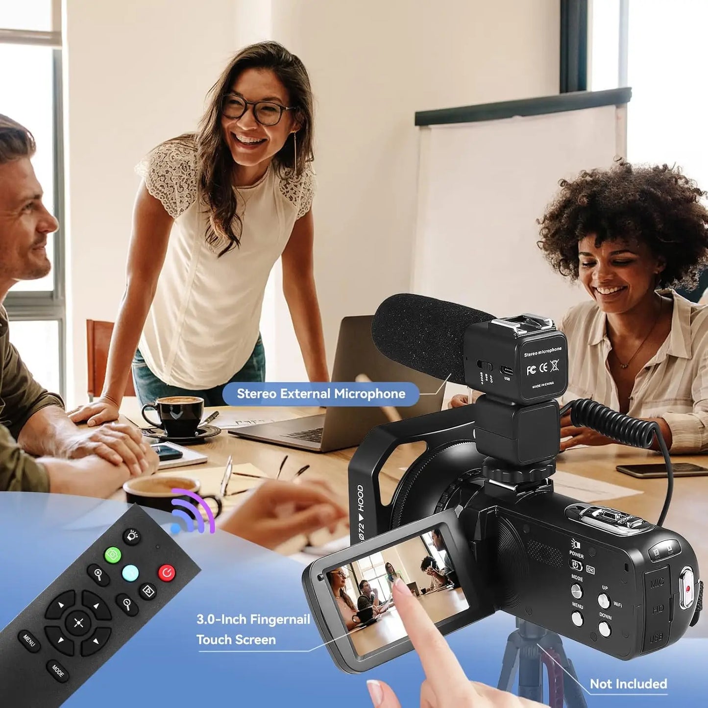 4K Camcorder With 18x Digital Zoom 48MP Imaging For YouTube