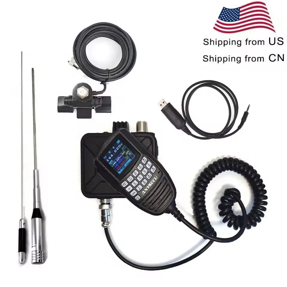 Anysecu WP-9900 25W dual-band FM radio handheld walkie talkie with USB cable, antenna and mic