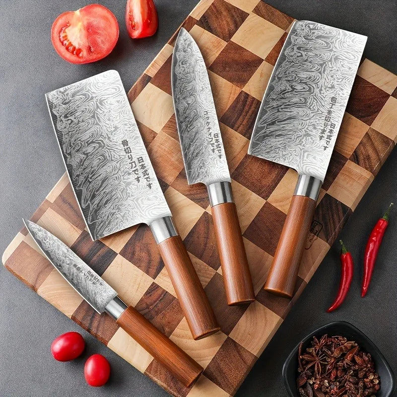 Feature Japanese Kitchen Knife Set Multi Functional Cleaver For Home Chefs