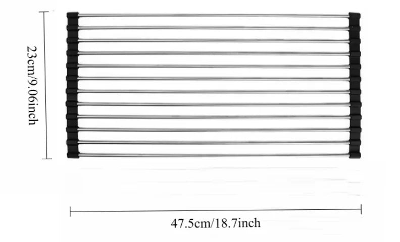 Stainless Steel Dish Drying Rack With Draining Basket by S And B Enterprise