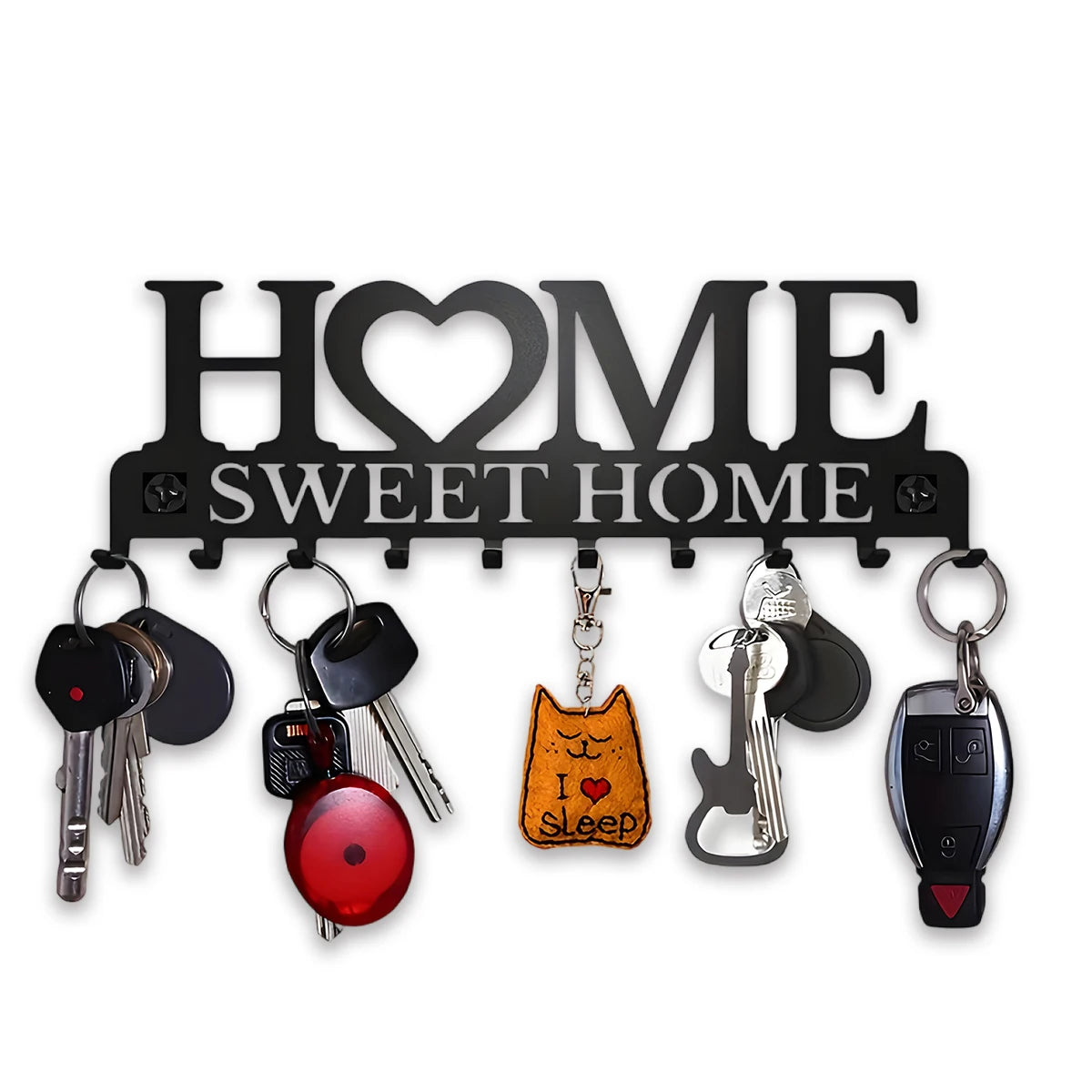 Metal Wall Mount Key Holder With Ten Hooks Design Style by S And B Enterprise