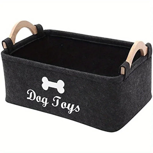 Felt Dog Toy Box Organizer For Home Storage Basket by S And B Enterprise
