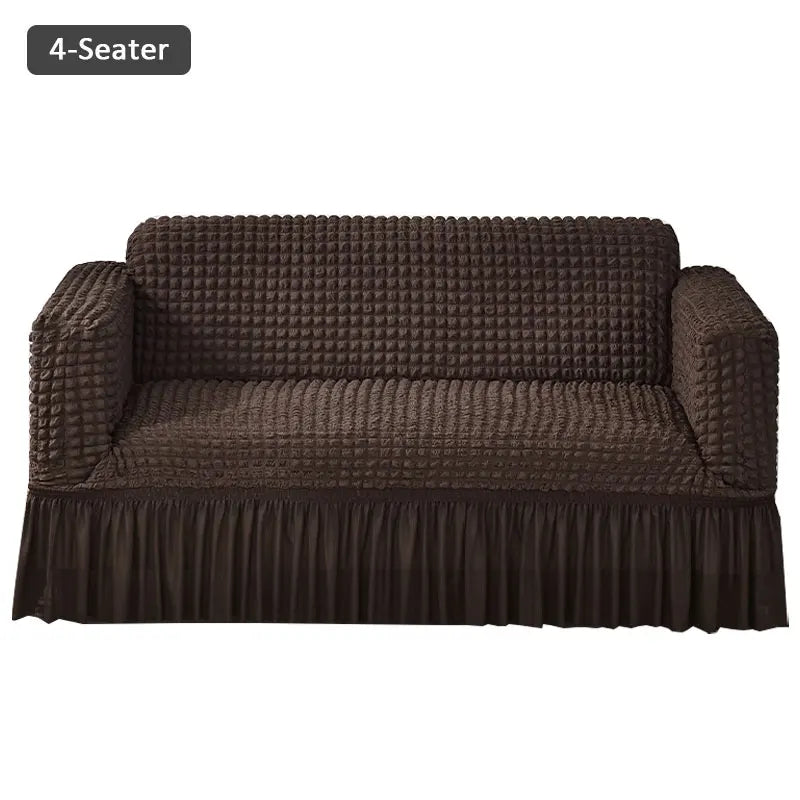 NONECN Seersucker Sofa Cover Stretch Slipcover Anti Dirt Living Room