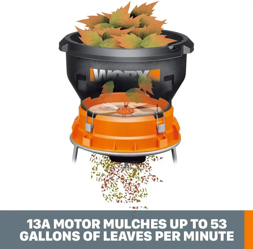13 Amp Electric Leaf Mulcher Shredder Corded High Compression Mulching