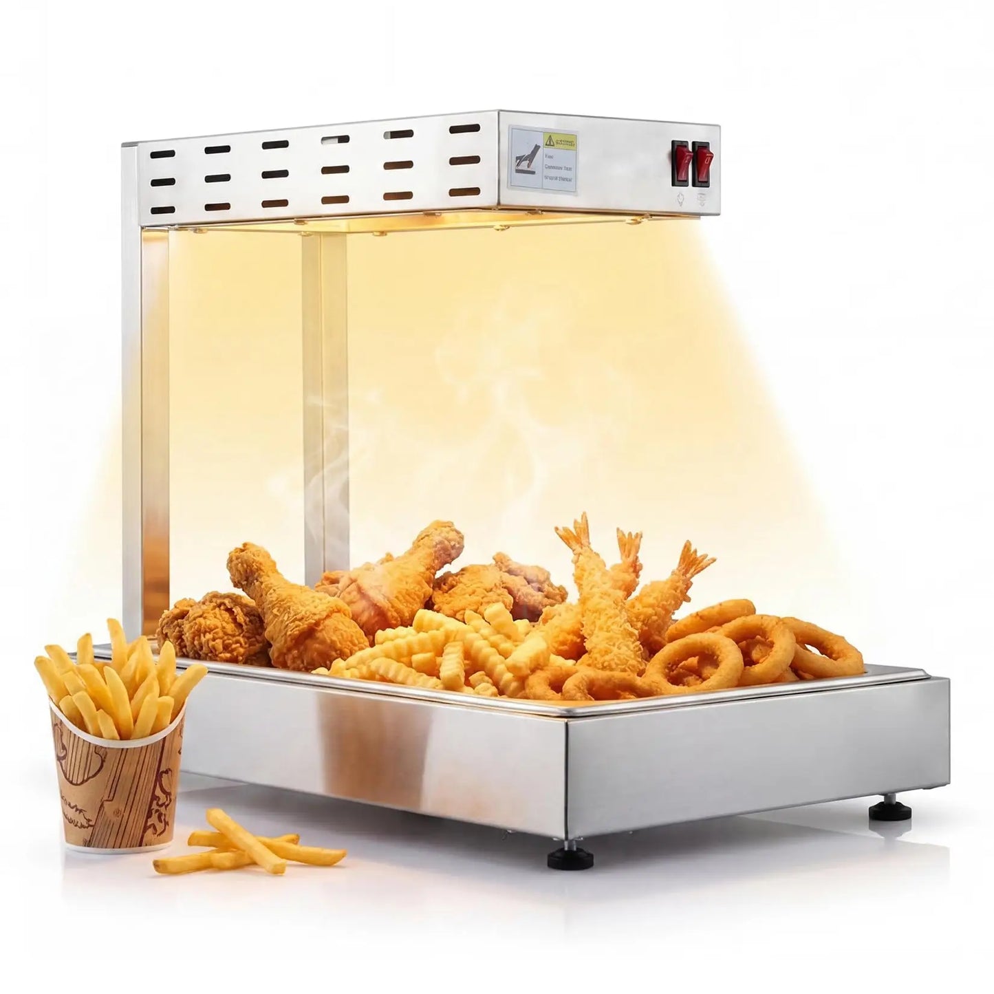 Adoolla Countertop Infrared Food Warmer Lamp Station With Stainless Steel Base by S And B Enterprise