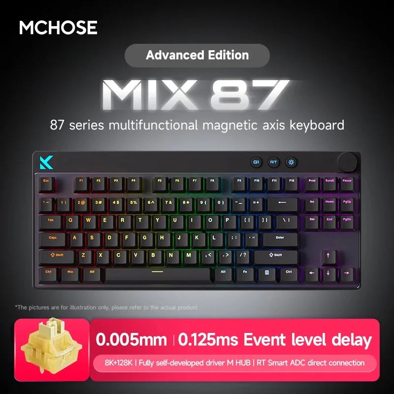 Mchose Mix87 Magnetic Swtich Keyboard Wired Gaming Keyboard 8K+256K Esport 0.08ms Low Latency E-Sports Custom Gamer Accessories by S And B Enterprise