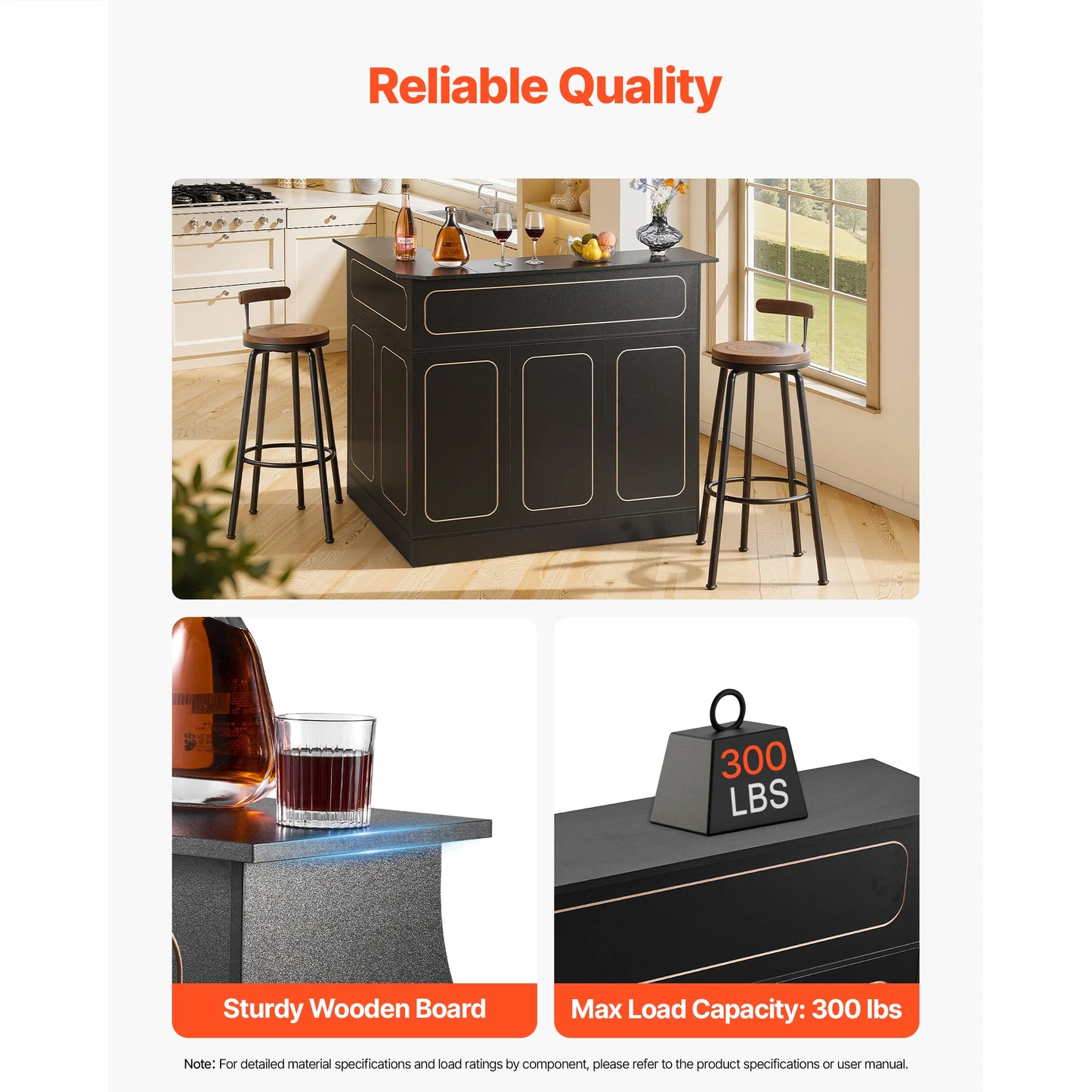VEVOR 300 lbs Home Bar Unit L-Shaped Wine Bar Cabinet Table 4-Tier with Storage Shelves for Home Kitchen Living Room Pub Black by S And B Enterprise