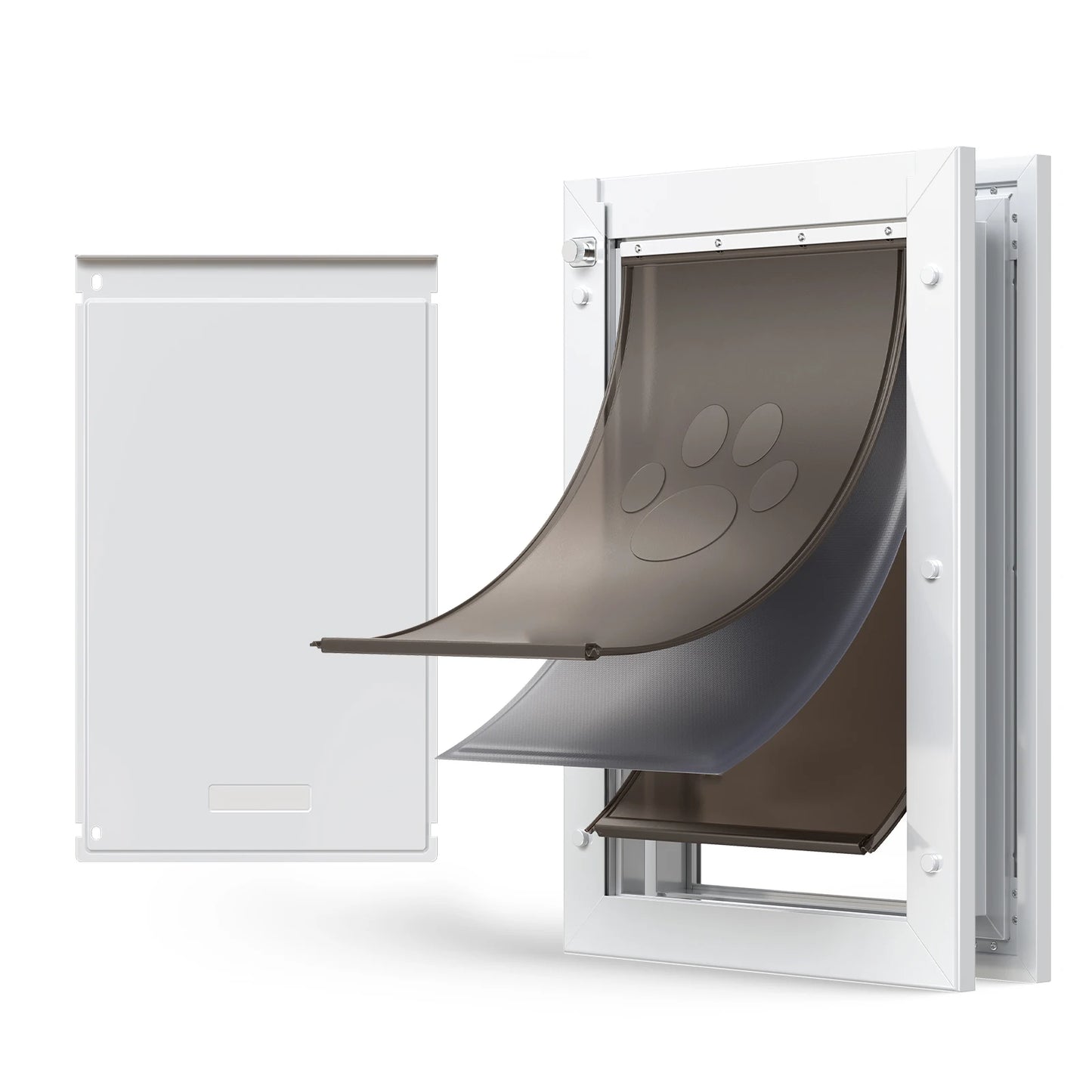 SucceBuy Pet Door With Magnetic Flaps And Metal Frame Weatherproof