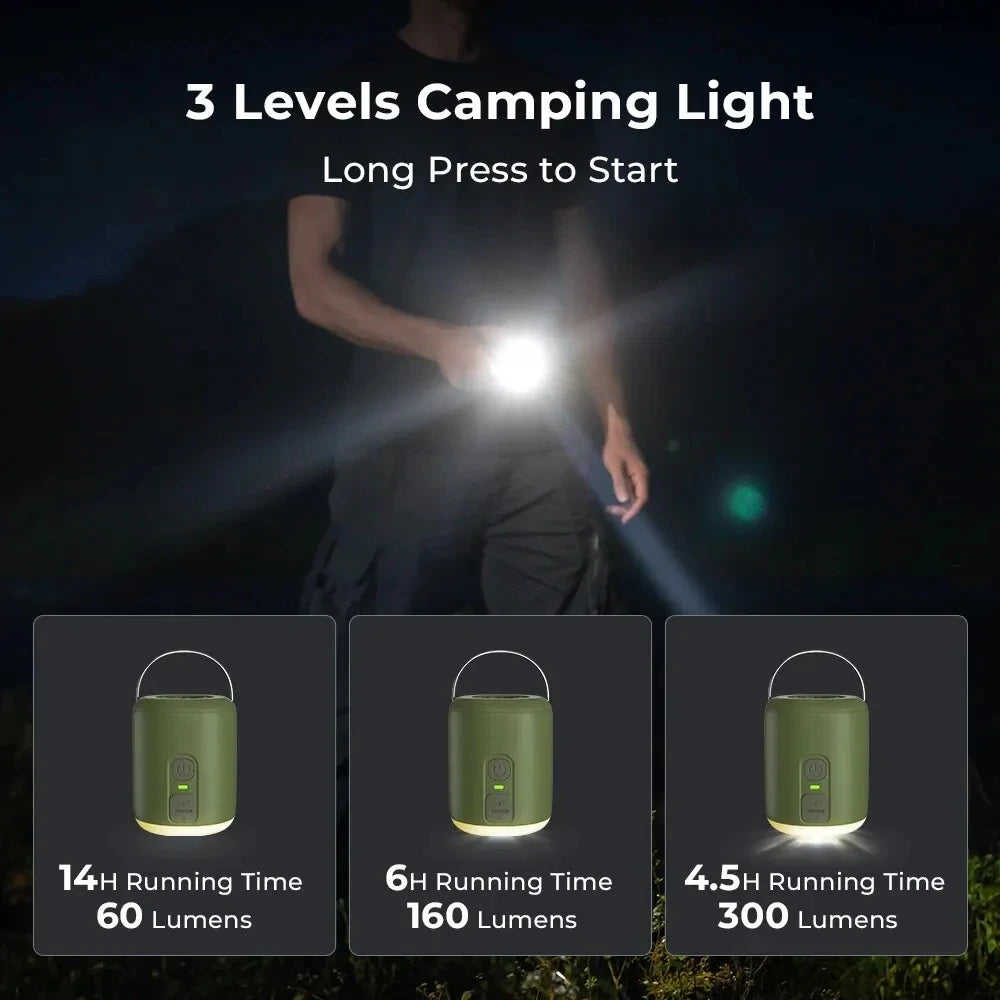 WESTTUNE Tiny Air Pump With Camping Lantern for Inflatable Mats