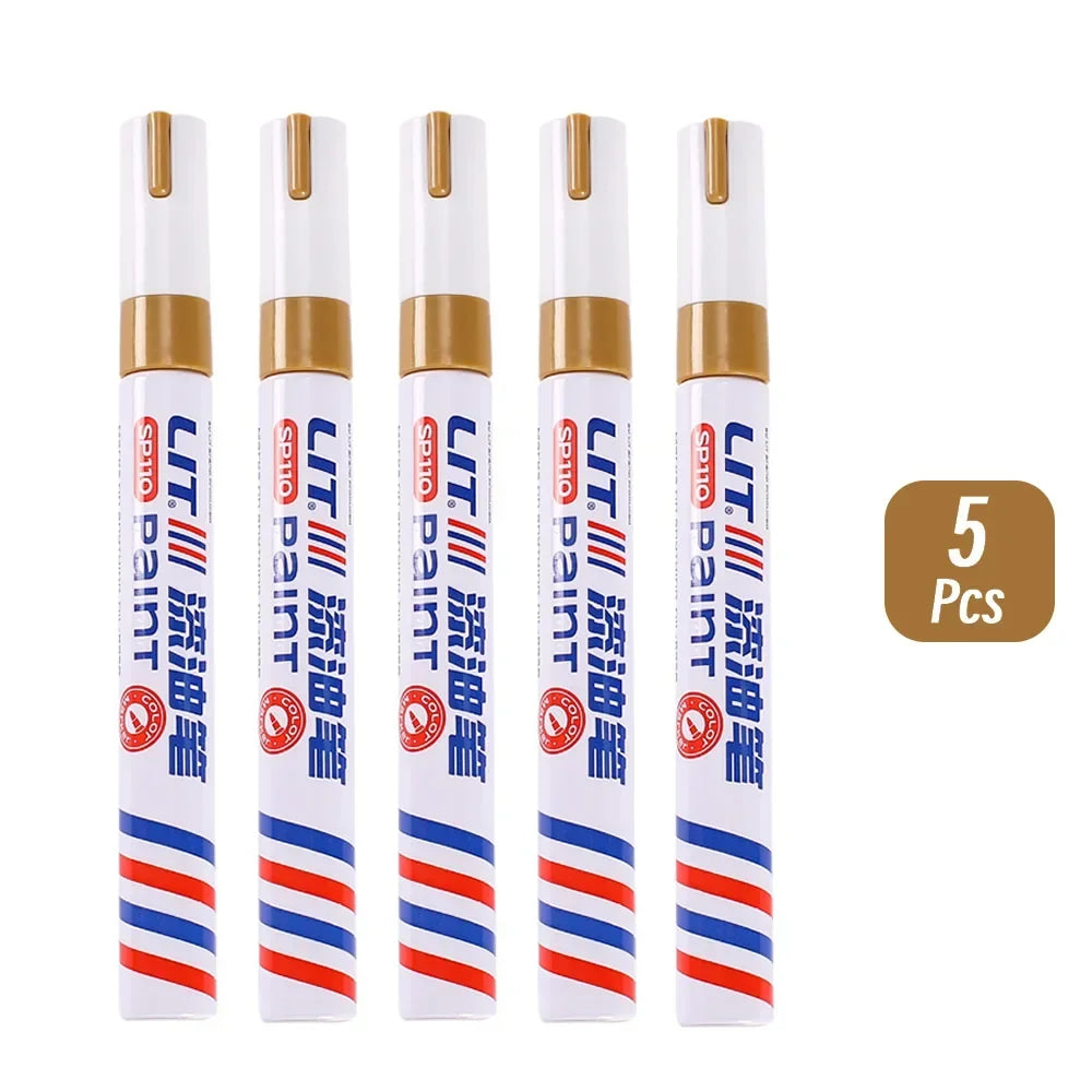 3mm 10p Colorful 8 Colors Permanent Paint Marker Waterproof White Markers tire tread rubber fabric Paint metal Paint Marker Pens by S And B Enterprise