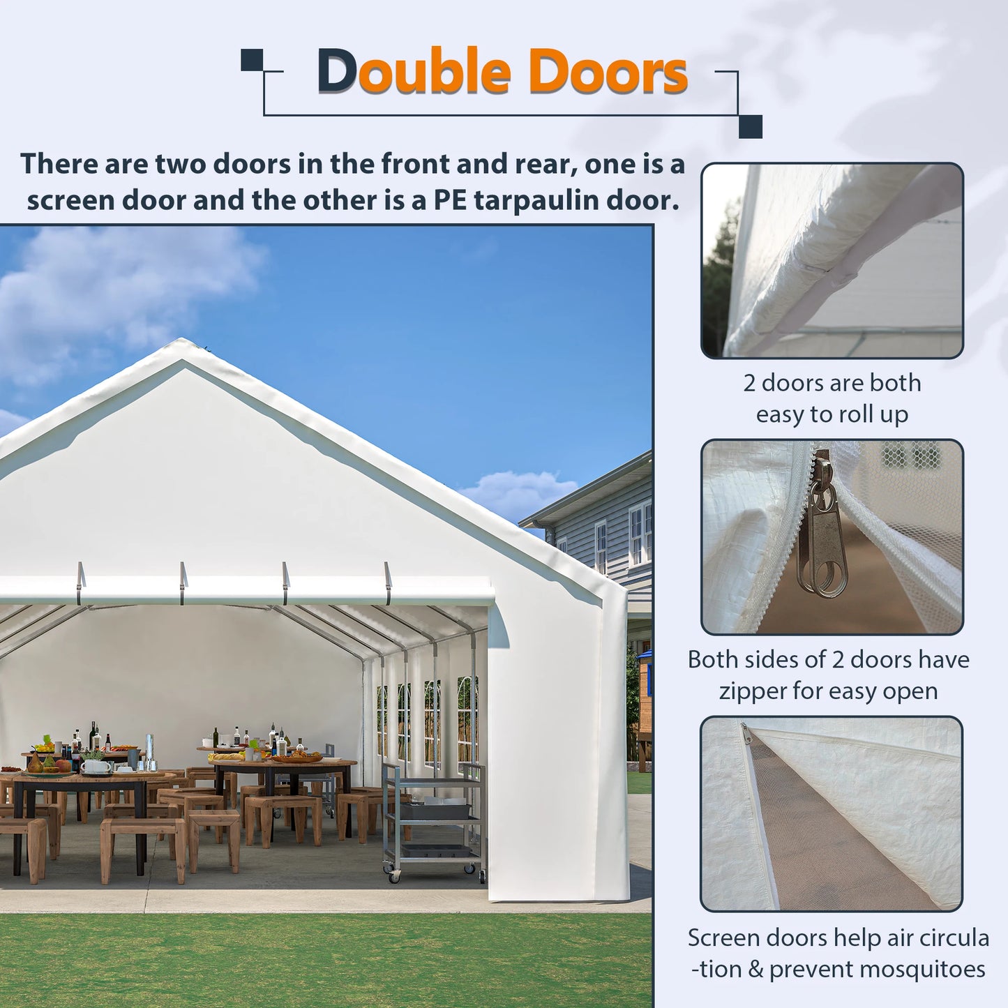 Heavy Duty Party Tent Large Commercial Canopy With Removable Sidewalls