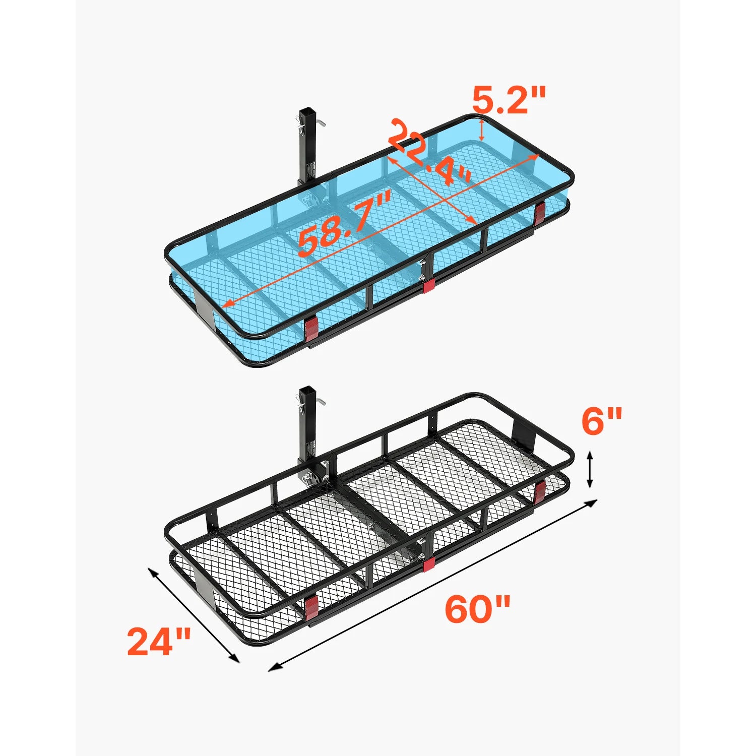 SucceBuy Hitch Cargo Carrier Folding Mount With Nighttime Reflective by S And B Enterprise