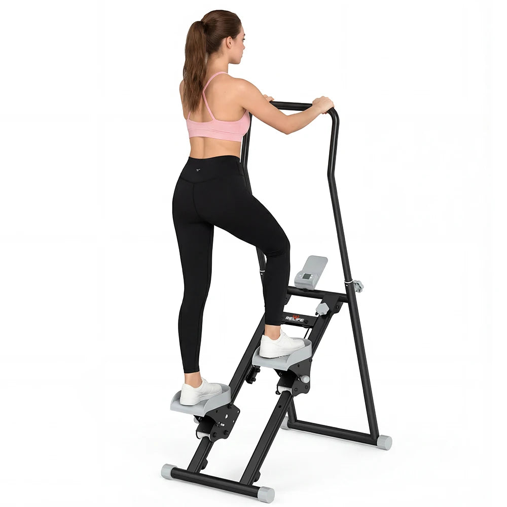 Foldable Stair Stepper For Home Gym With LCD Monitor Pedals by S And B Enterprise