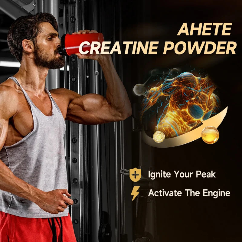 Ahete Fast-Absorbing Creatine Powder, Superior Mixability & Uptake, Supports ATP Energy, Sugar & Additive-Free
