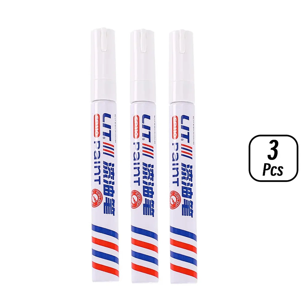 3mm 10p Colorful 8 Colors Permanent Paint Marker Waterproof White Markers tire tread rubber fabric Paint metal Paint Marker Pens by S And B Enterprise