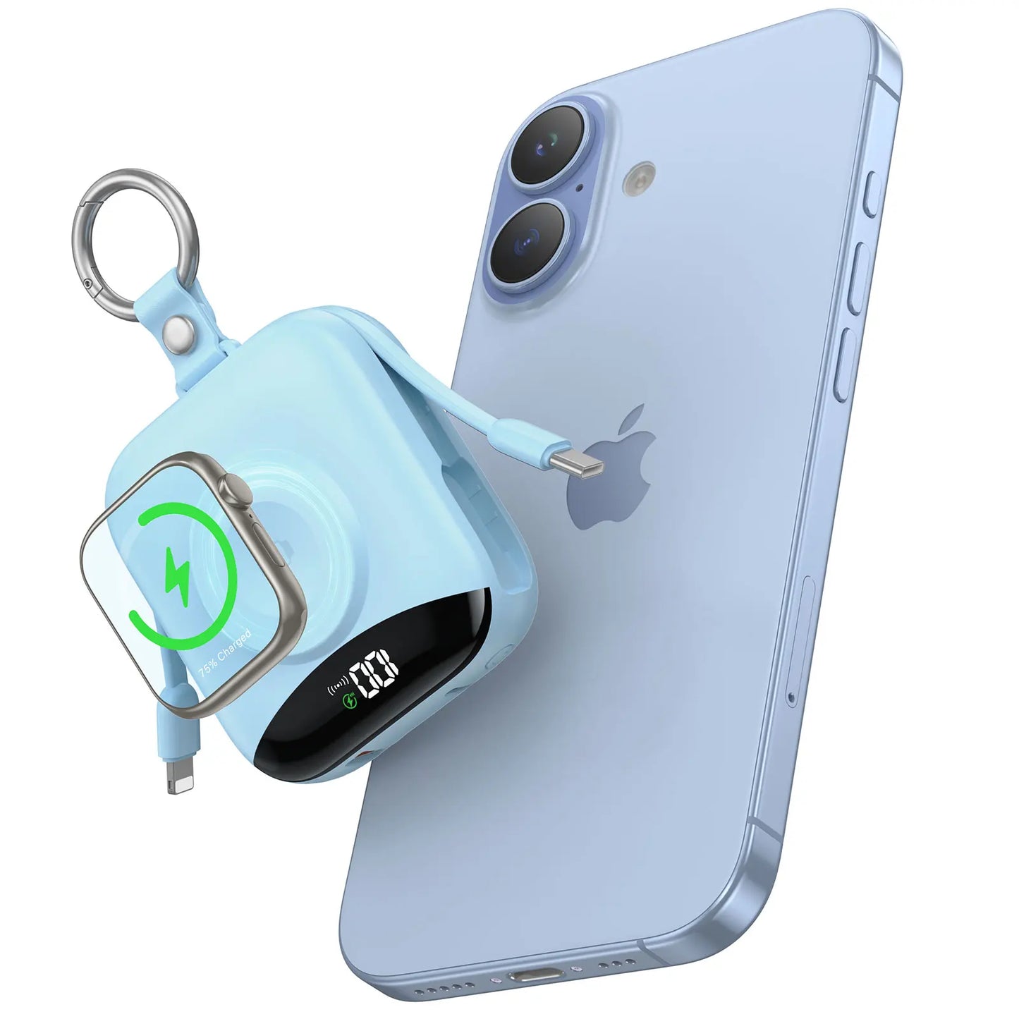 10000mAh Apple Watch Power Bank With Lightning-Type-C Cables