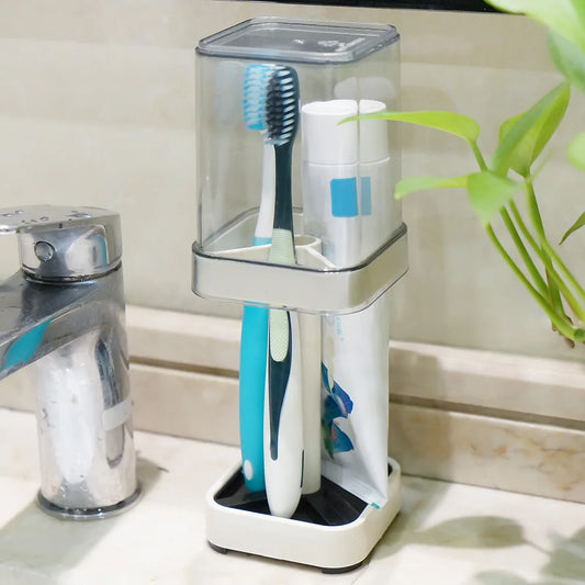 Toothbrush Holder With Cup And Cover For Bathroom Organization by S And B Enterprise