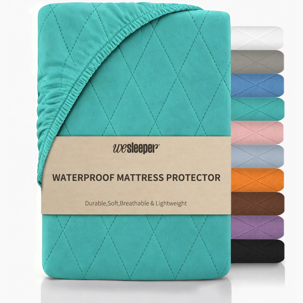 1pc Modern Soft Breathable Waterproof Bed Fitted Sheet - Lightweight, Fitted Mattress Protector For All Beds, Bedding Essentials, Minimalist Design (Excluding Pillowcases)