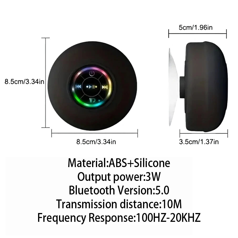 Portable Bluetooth Speaker With LED Light IPX4 Waterproof by S And B Enterprise
