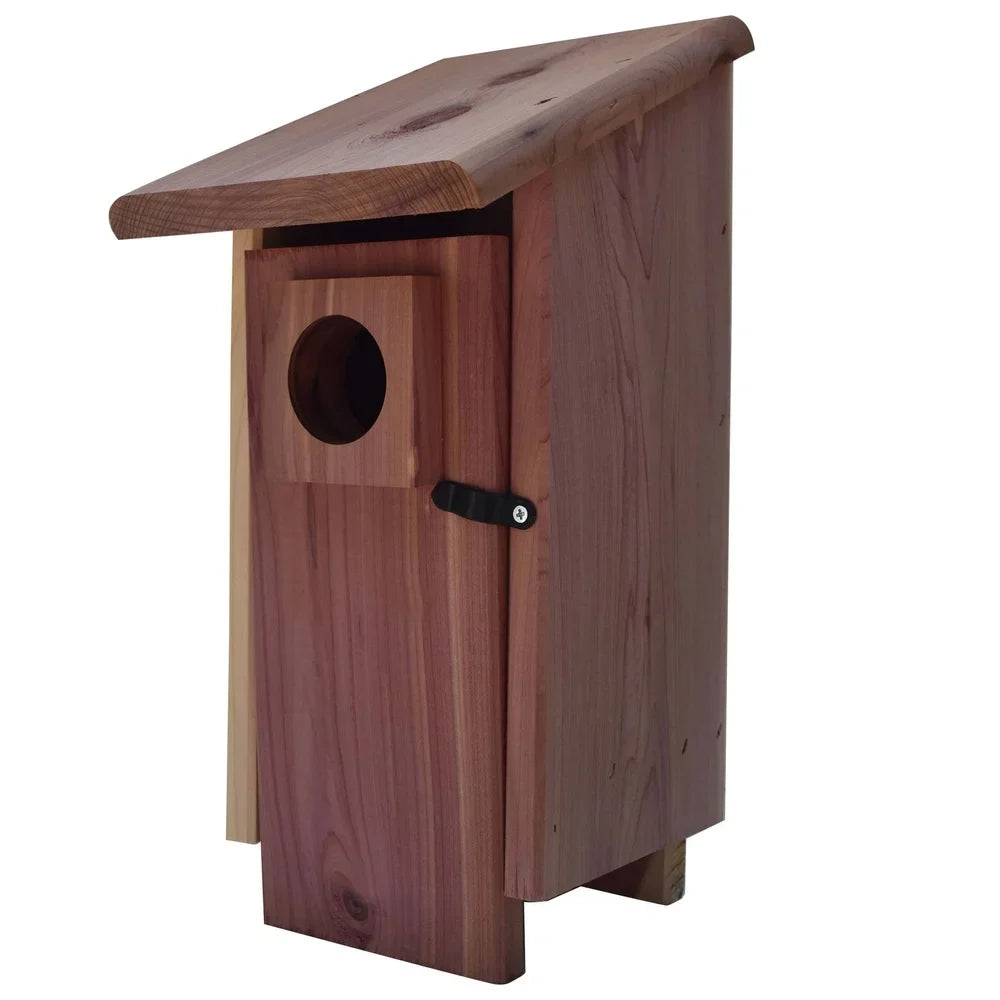 Red Cedar Bluebird House Nesting Box With Ventilated Mounting Pole