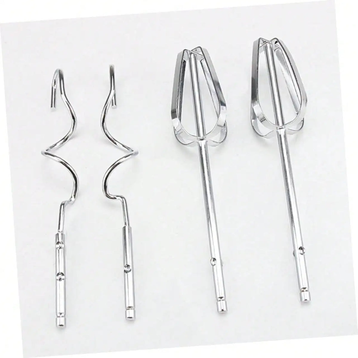 Electric handheld egg beater 4-piece stainless steel attachment set with two whisks and two beaters