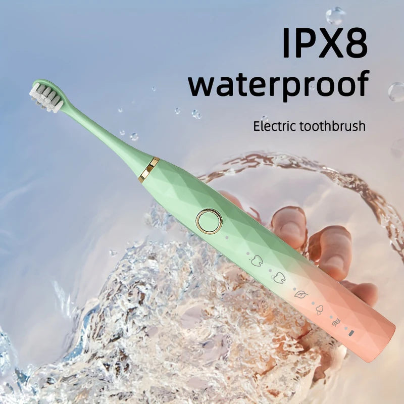 Electric Toothbrush Rotary With Timer Waterproof USB Rechargeable 10 Heads by S And B Enterprise