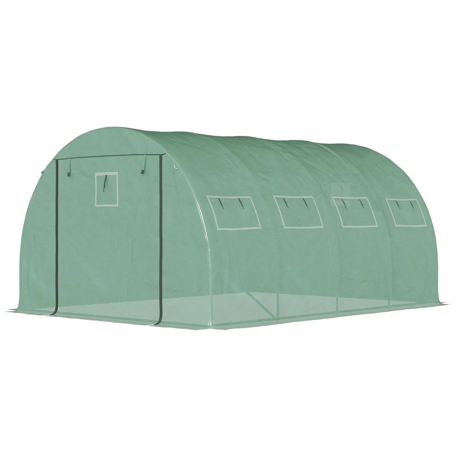 Tunnel Greenhouse With Mesh Doors Galvanized Steel Frame by S And B Enterprise