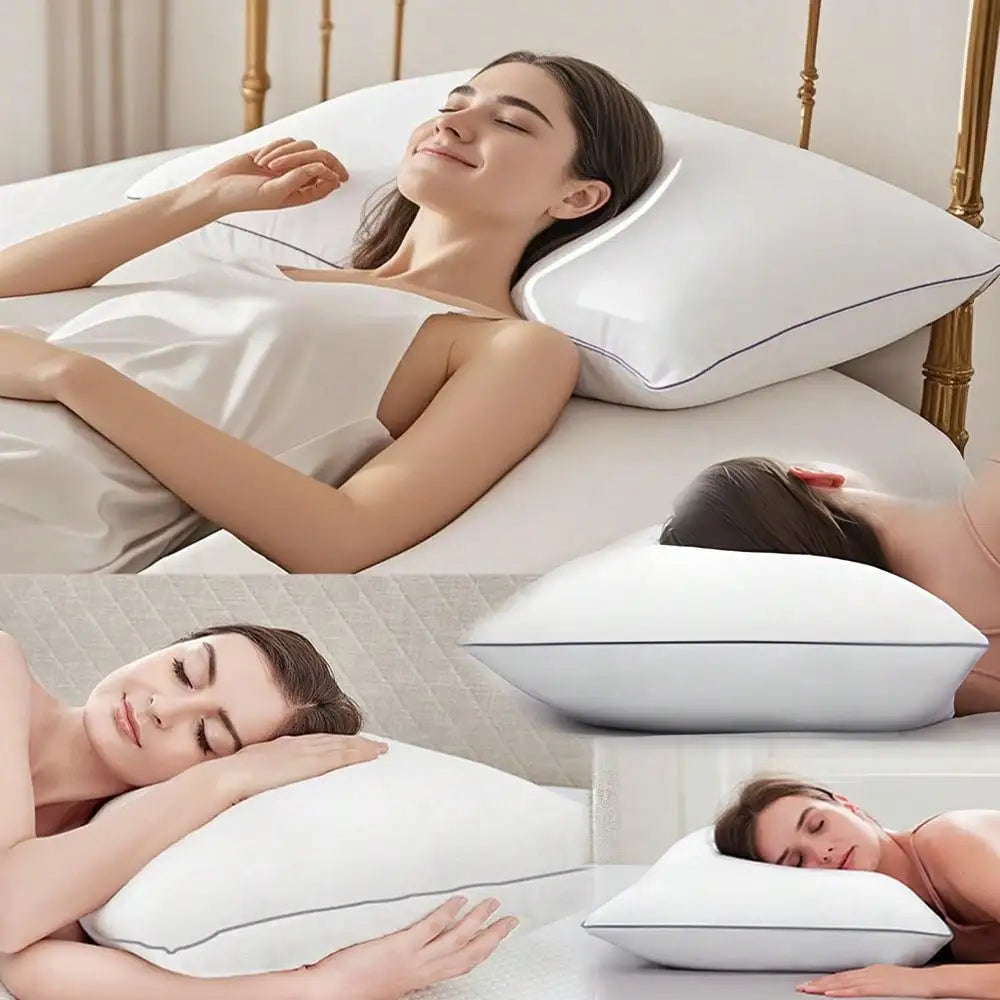 Deluxe Hotel Quality Pillows With Neck Support Hypoallergenic by S And B Enterprise