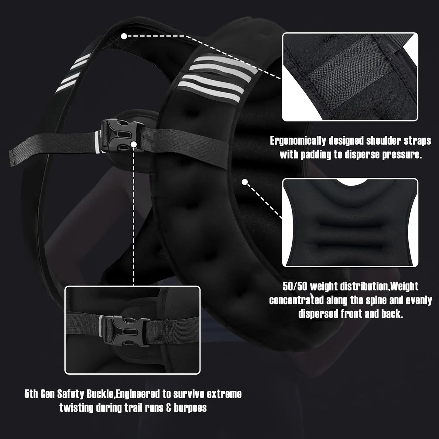 Weighted Vest With Reflective Stripe For Training And Running by S And B Enterprise