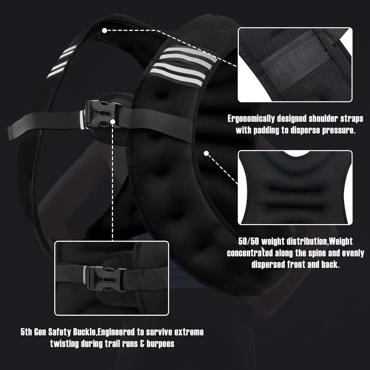 Weighted Vest With Reflective Stripe For Training And Running by S And B Enterprise