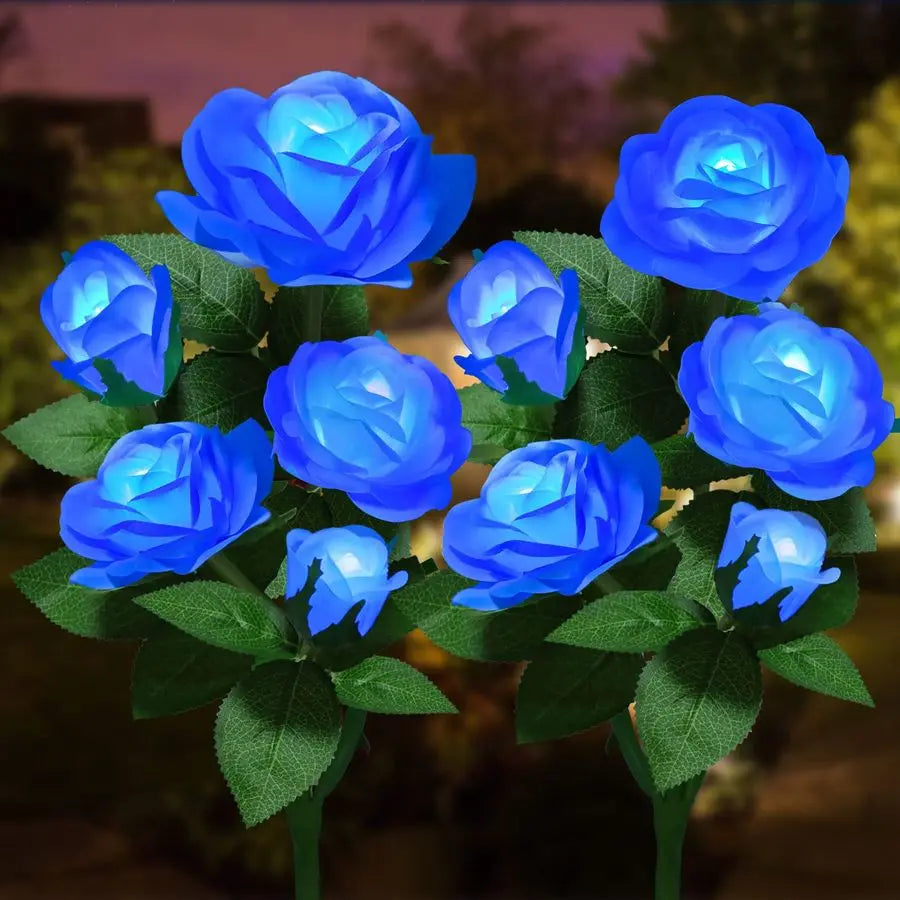 Outdoor Solar Rose Lights Led Decorative Stake Waterproof Garden Lighting