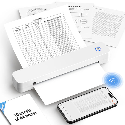 Mini Portable A4 Thermal Printer Desktop Inkless Photo PDF Document Printer for Office Home Travel HD Printing by S And B Enterprise