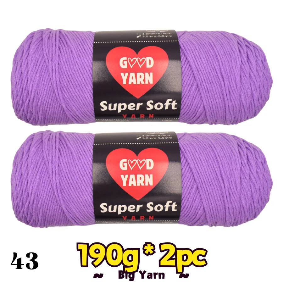Swallow Velvet Yarn: two purple balls of soft, thick yarn for knitting and crochet