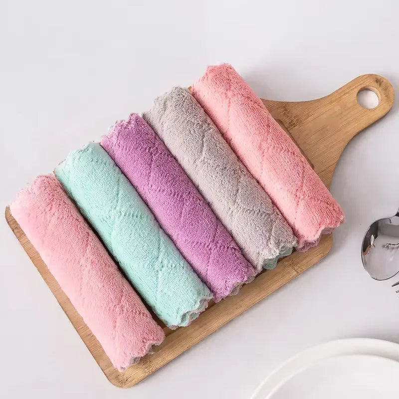 Soft Absorbent Cleaning Rags 10 Pack Reusable Dishcloths Quick Drying by S And B Enterprise