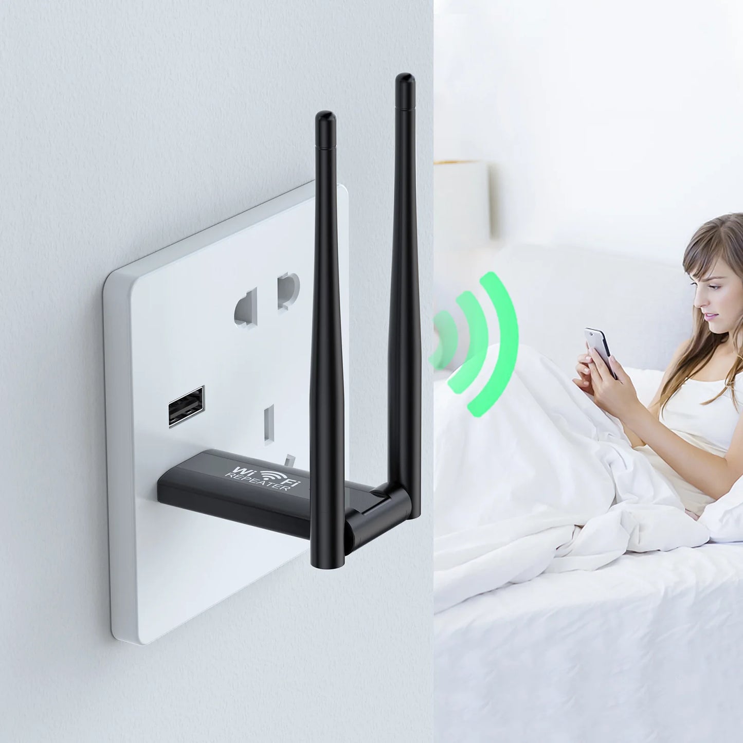 2.4G 300Mbps Wireless USB WiFi Repeater Extender WiFi Signal Amplifier Booster Long Range Wi-Fi Router Home Network Extension by S And B Enterprise
