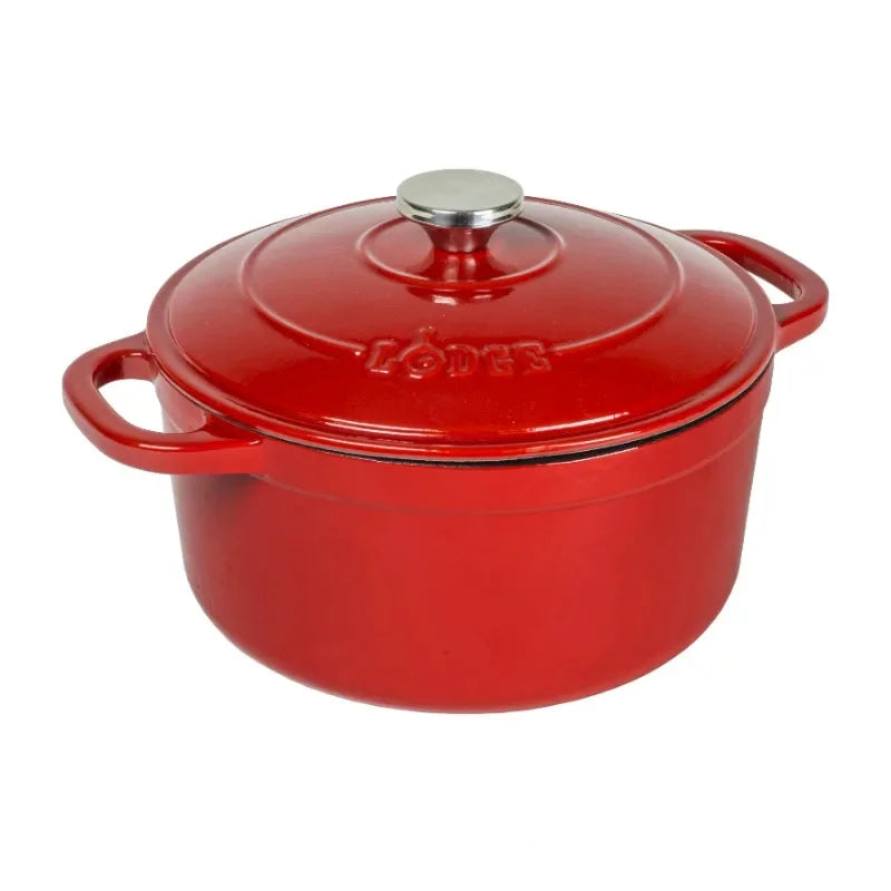 Lodge Cast Iron Enameled Dutch Oven For Everyday Cooking