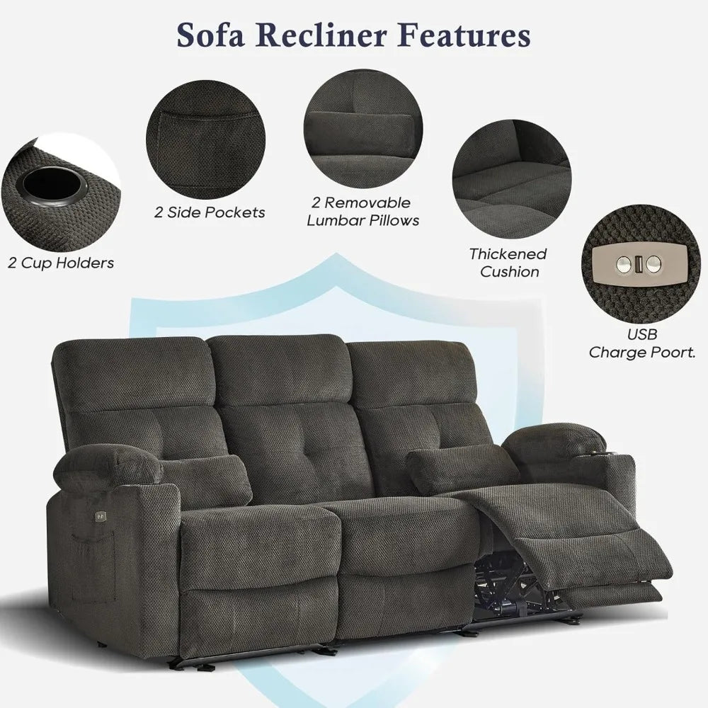 Guangbai Power Reclining Sofa With Heat And Massage by S And B Enterprise