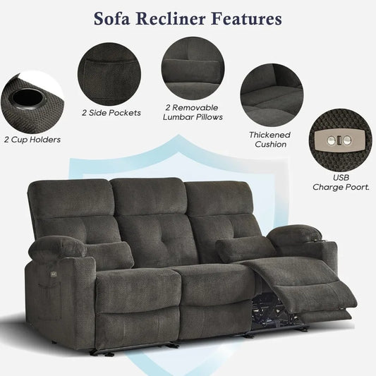 Guangbai Power Reclining Sofa With Heat And Massage by S And B Enterprise