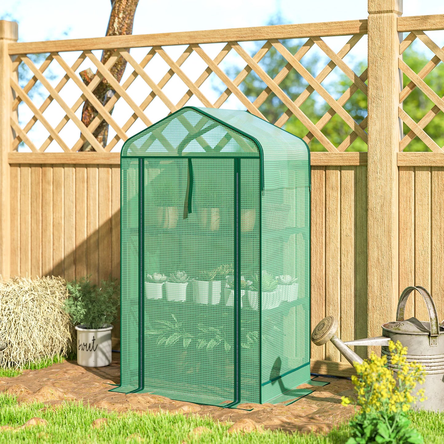 3 Tier Mini Greenhouse With Screen Roof Portable Outdoor by S And B Enterprise